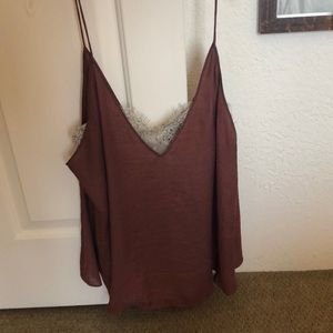 Free People Lacy Camisole size small maroon
